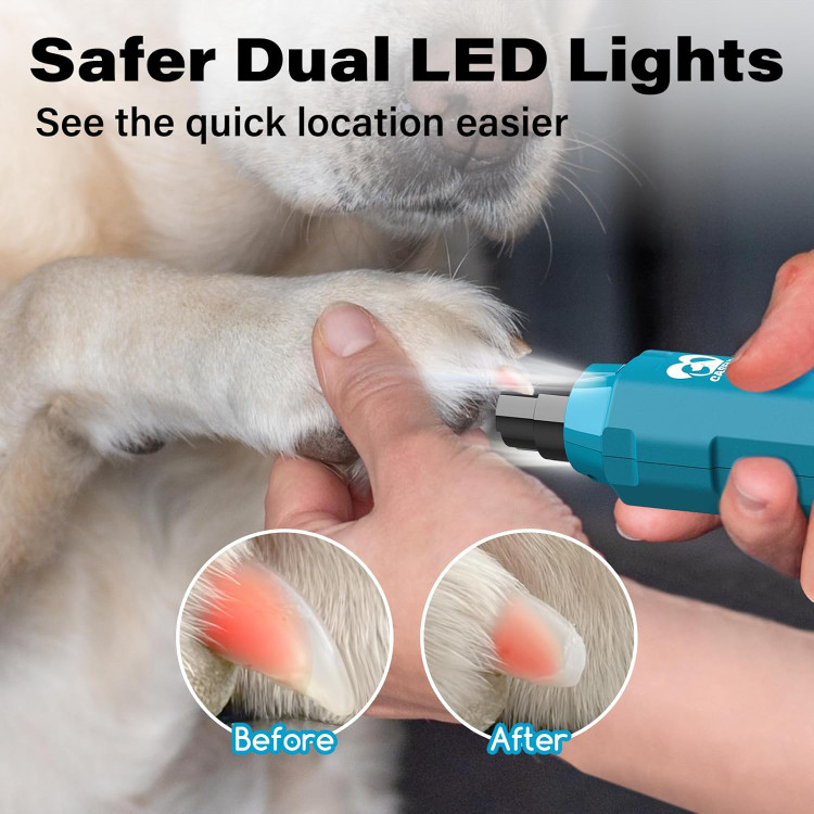 سوهان حرفه ای شارژی ناخن سگ برند Casfuy شش سرعته با چراغ LED با کیفیت و قدرتمند و کم صدا